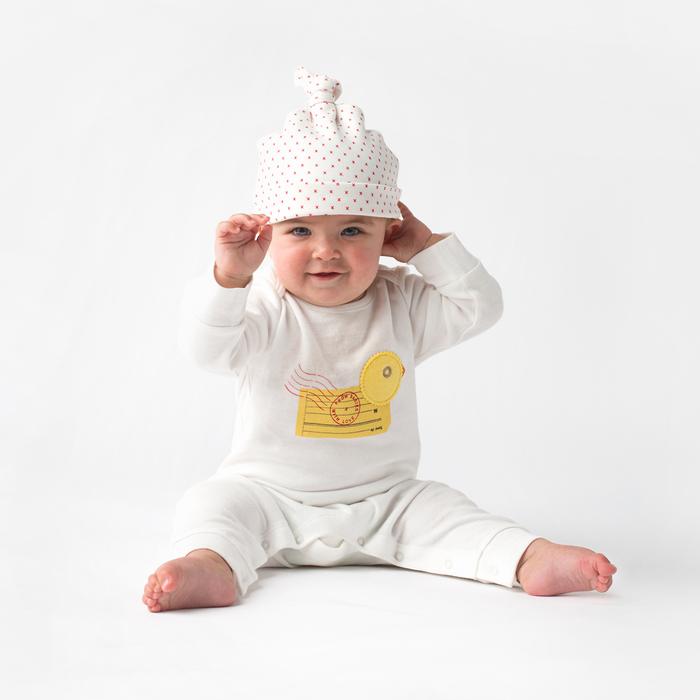 Duck Organic Baby Grow and Knot Hat Gift Set