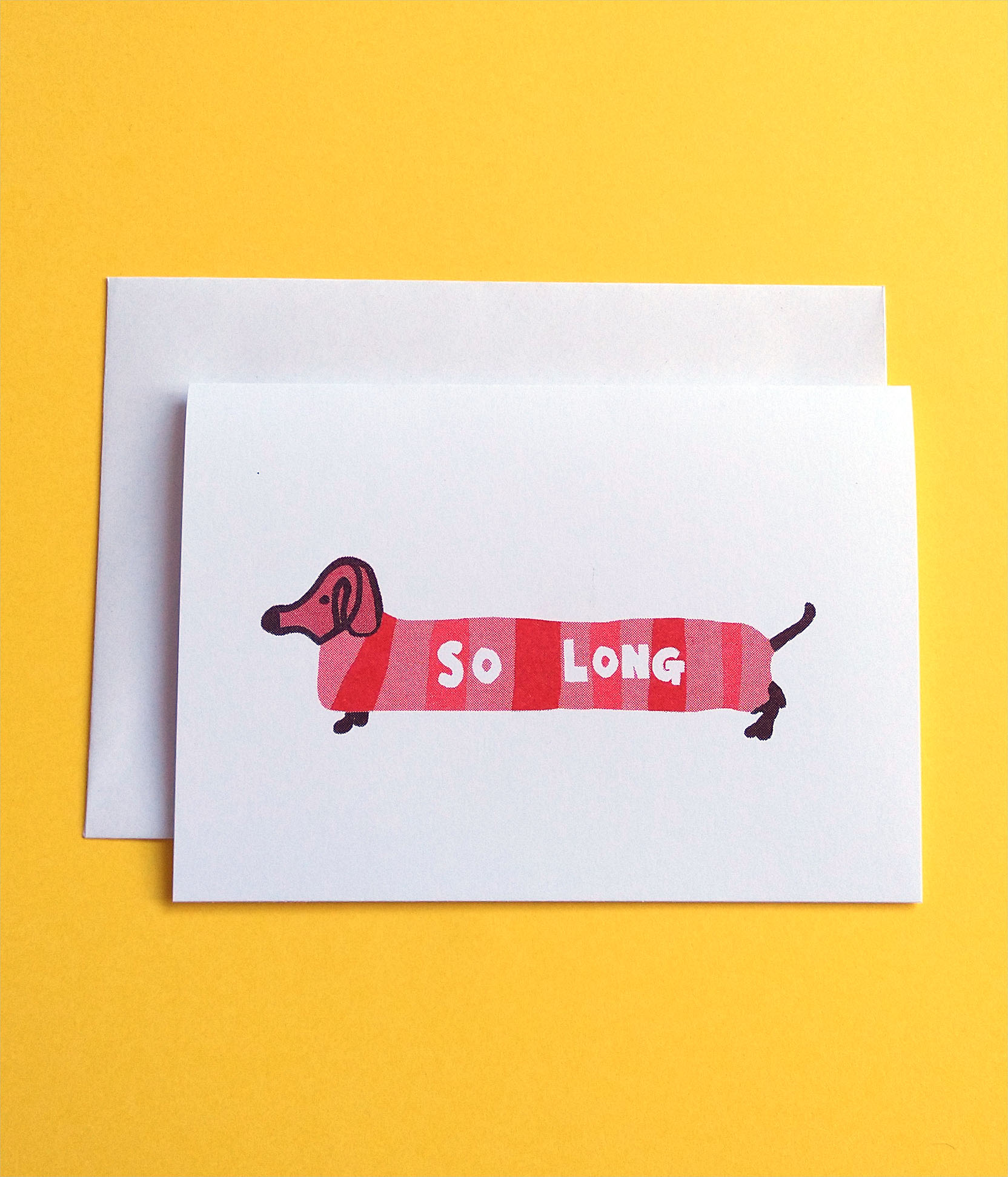So Long Riso-Printed Greetings Card by Giulia