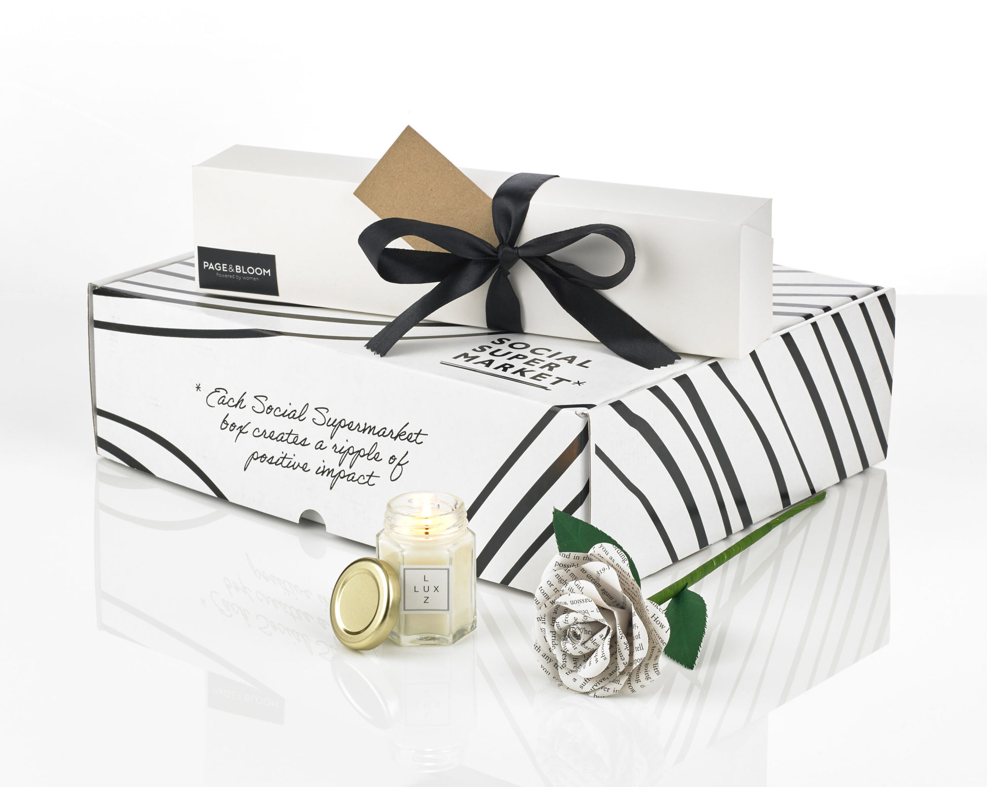 Social Enterprise Rose & Small Candle Gift Box
