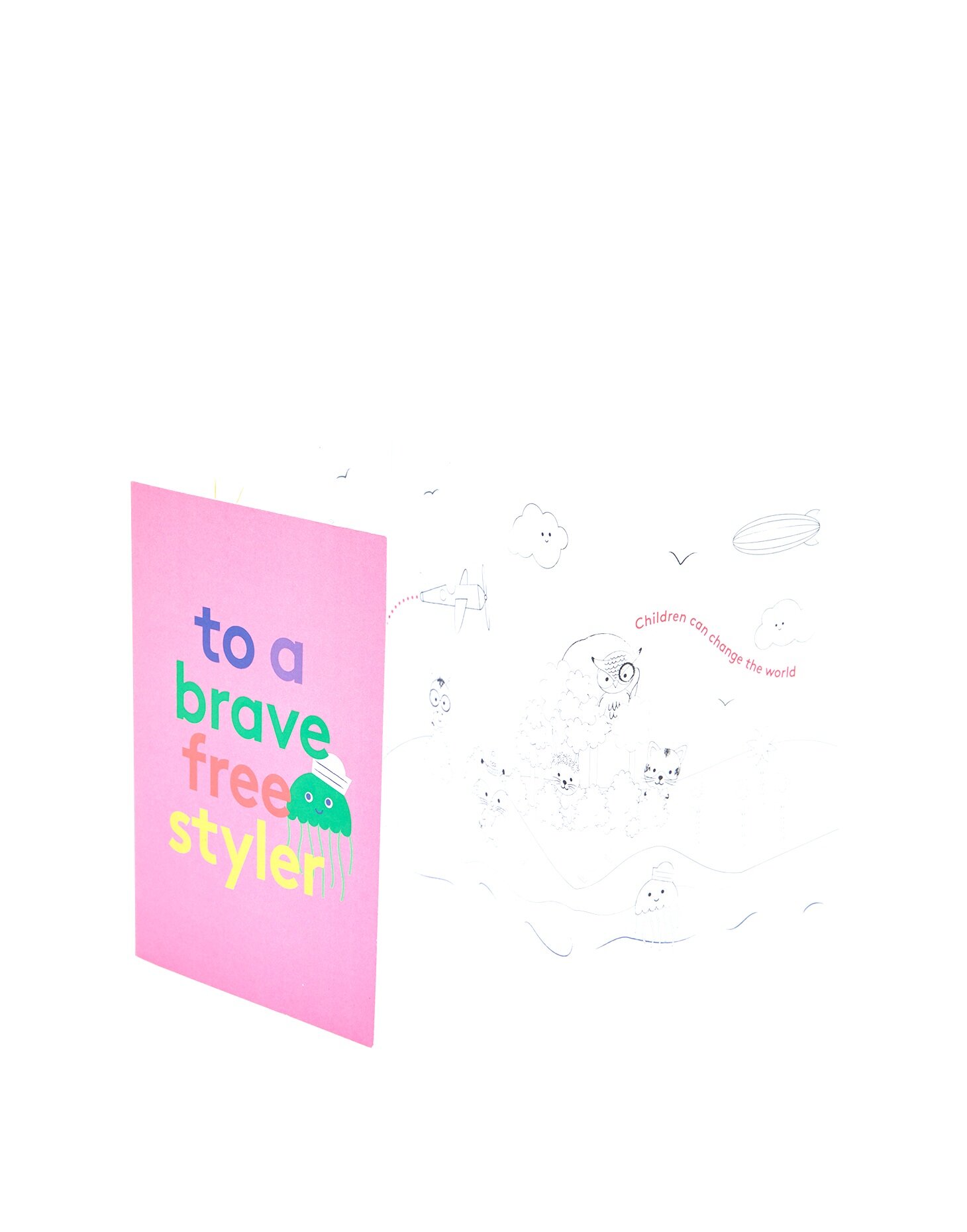 Brave Freestyler Fold Out Colour-in Greeting Card