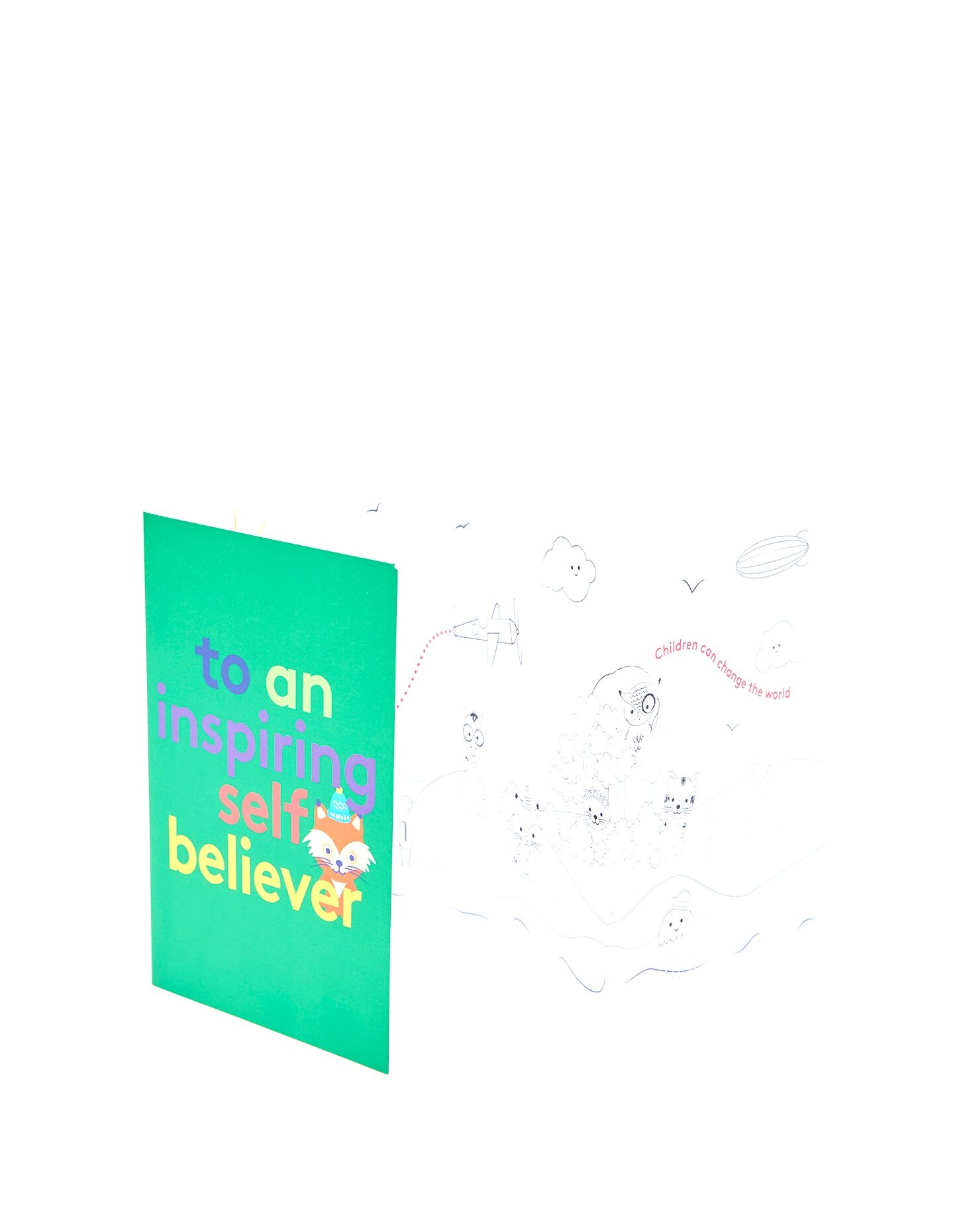 Inspiring Self Believer Fold Out Colour-In Greeting Card