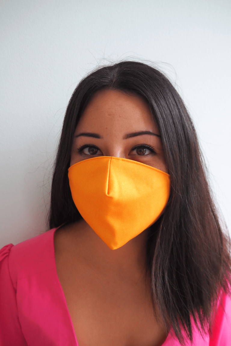 Orange Tencel Offcuts Face Mask