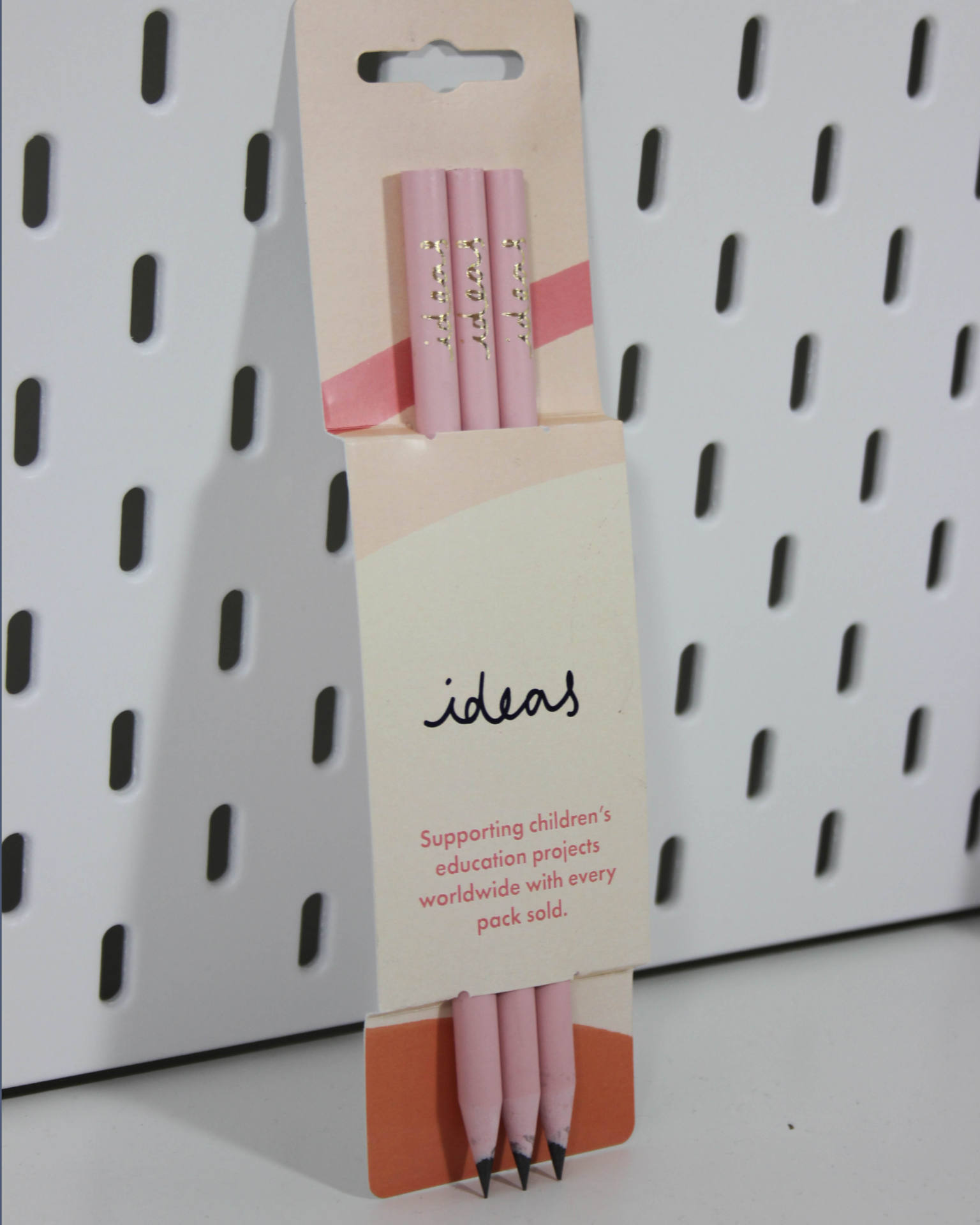 Recycled Carnation Pink Pencils in Cream Ideas Sleeve