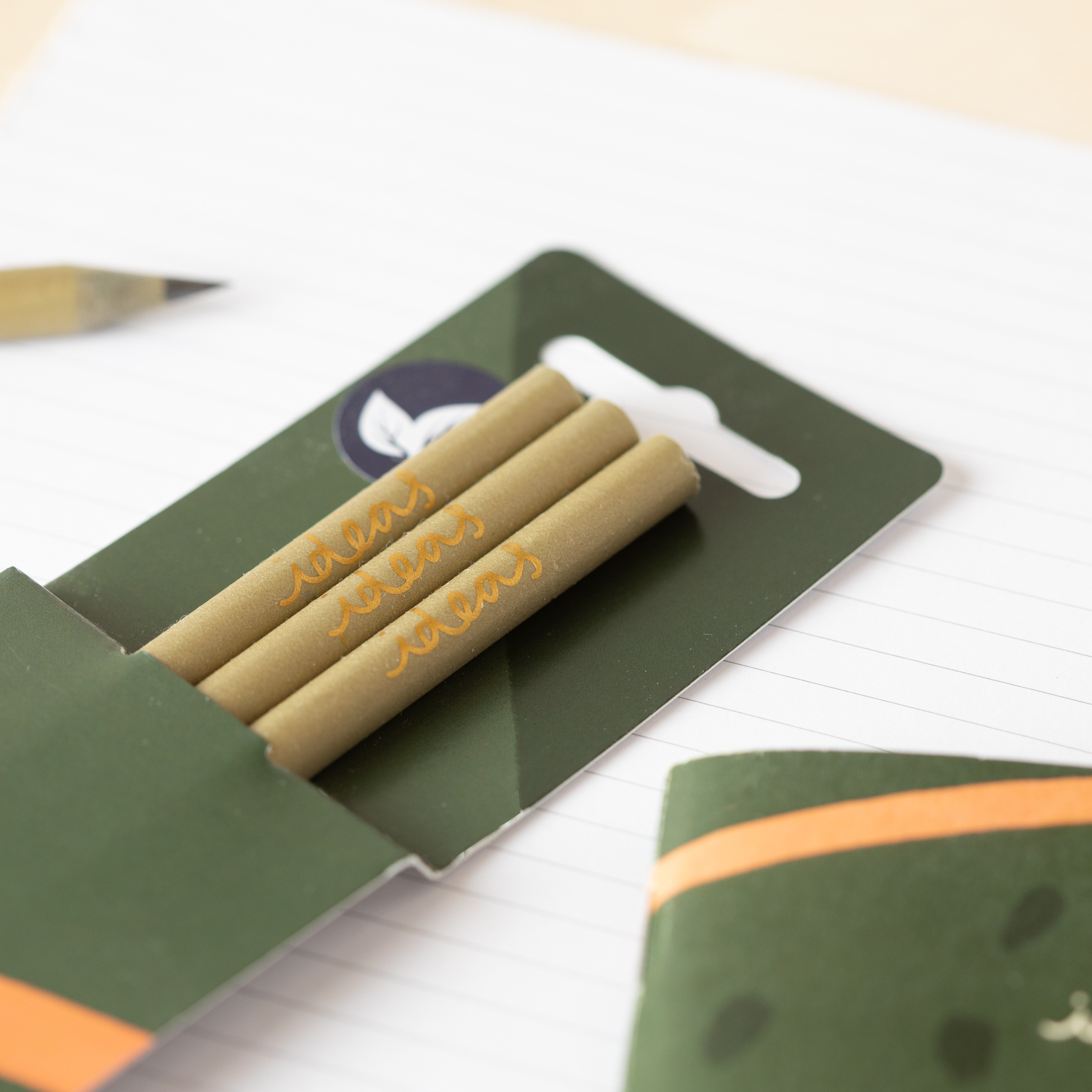 Recycled Gold Pencils in Green Ideas Sleeve