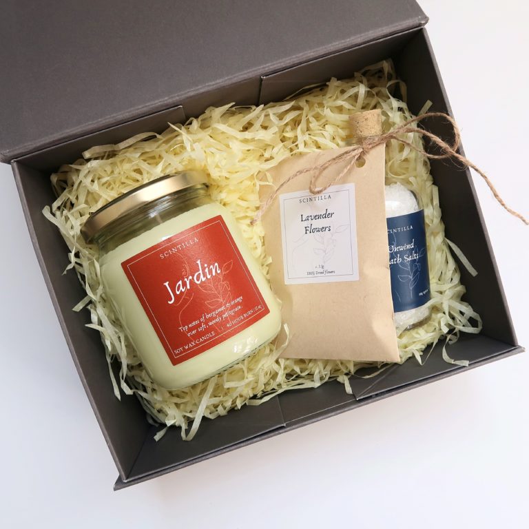 Mini Relax Candle and Bath Salt Gift Box