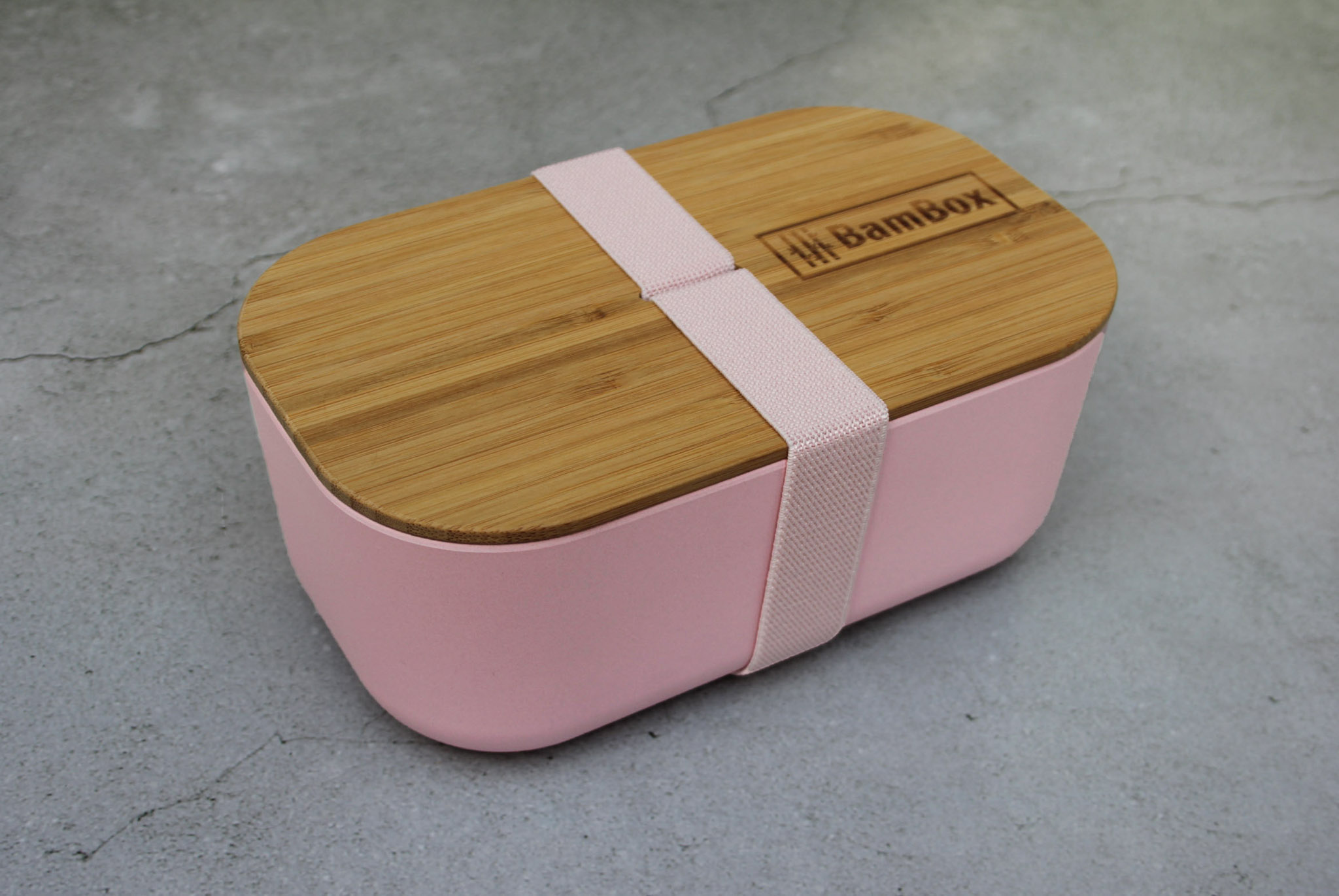 Microwaveable Bamboo Lunch Box, Pink (1.1L)