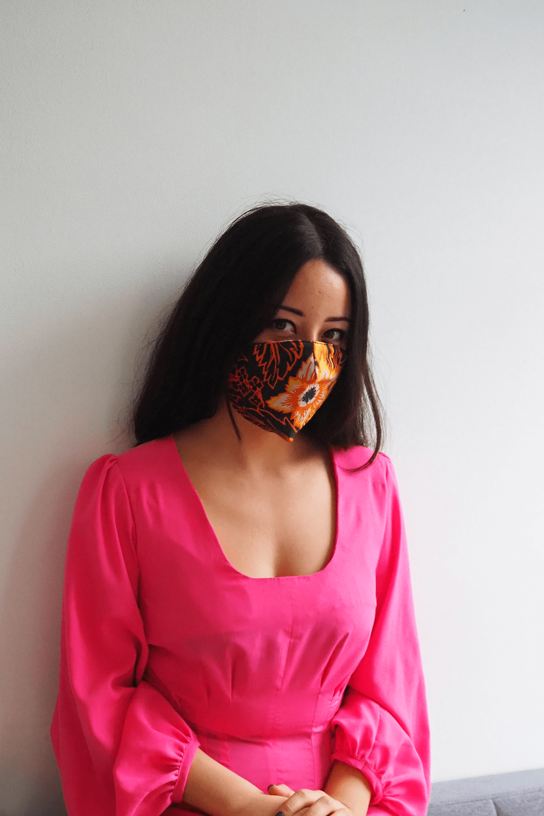 Floral Pattern Cotton Offcuts Face Mask