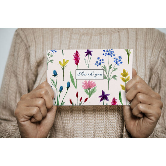 Wild Flowers Floral Thank You Note Cards (Pack of 10)