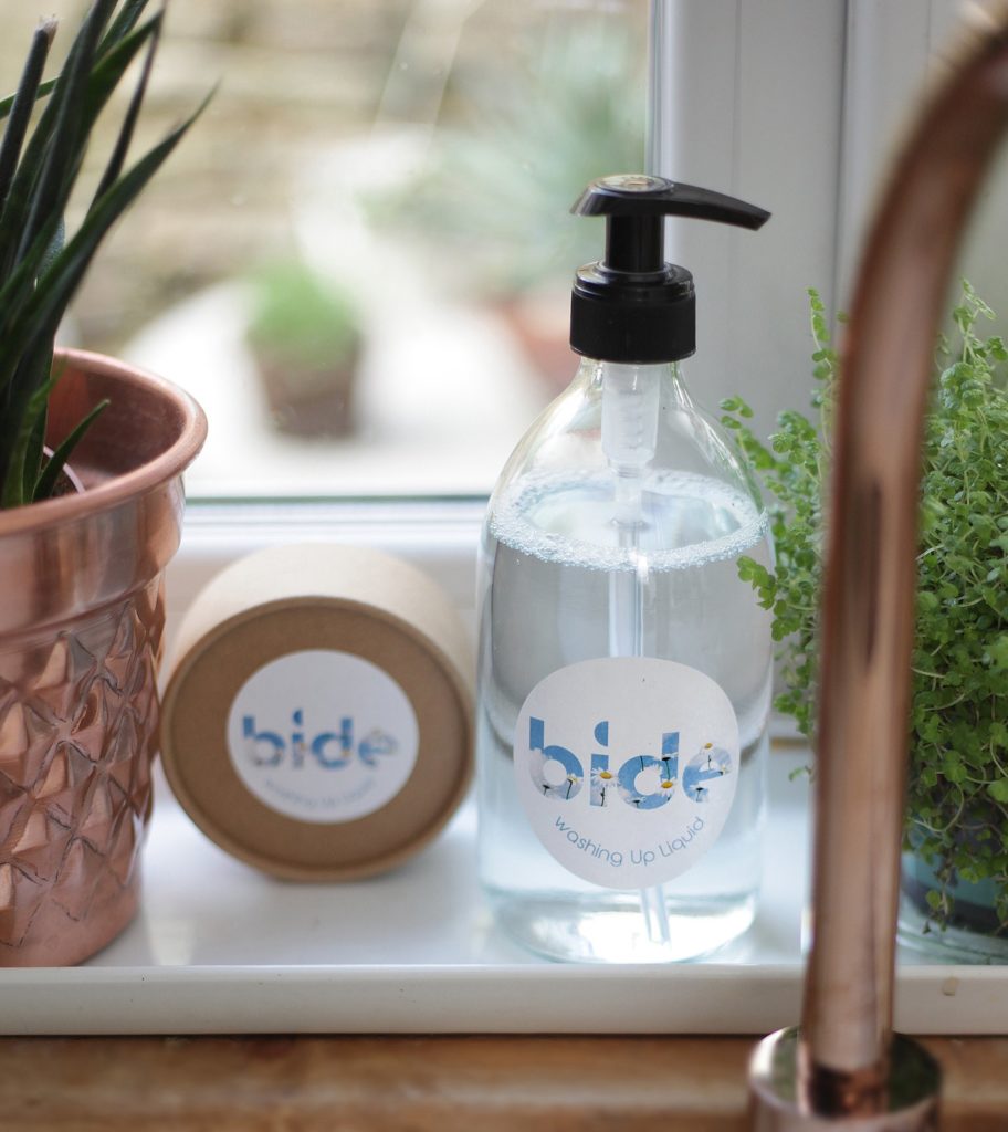 bide products next to a kitchen sink