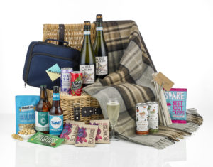 The Celebration Picnic Hamper with its contents around it
