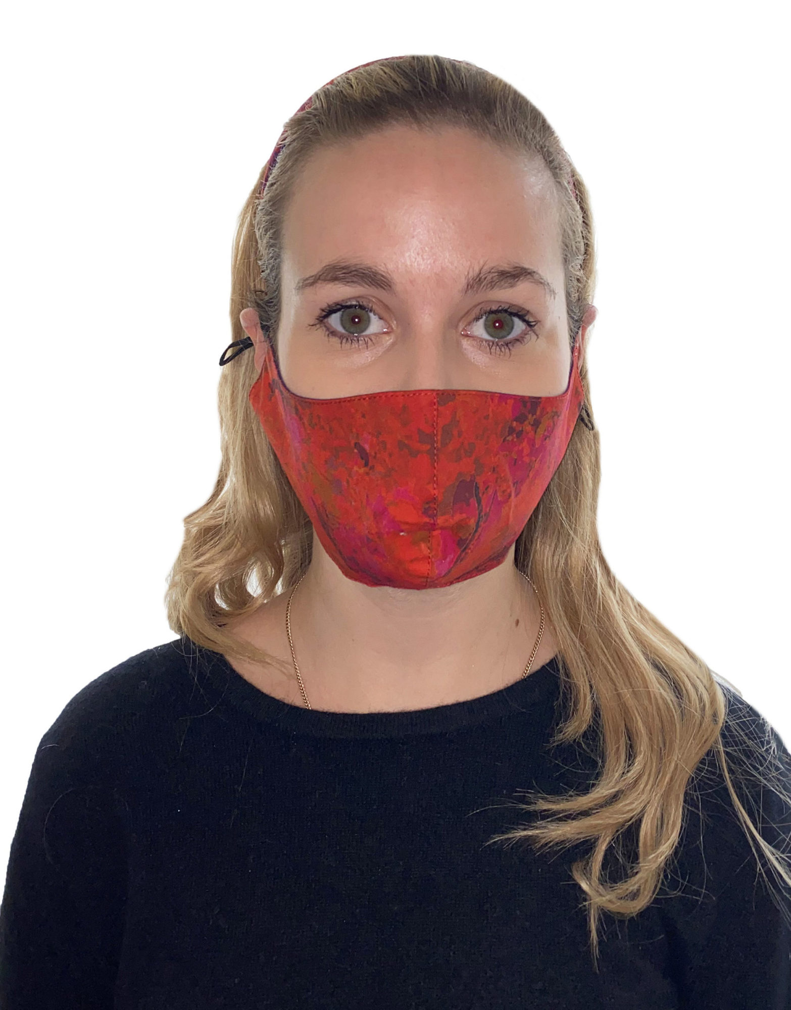 Reversible Sunset Meadow/Ocean Water Fitted Mask