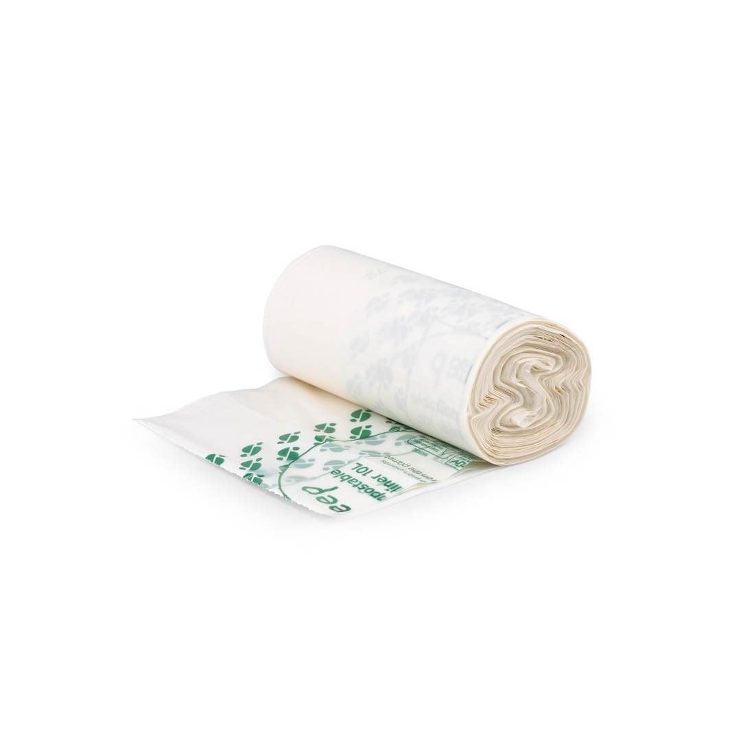 Small Compostable Bin Liners 5 x 10L Rolls (Multi-Pack, 125 Bags)