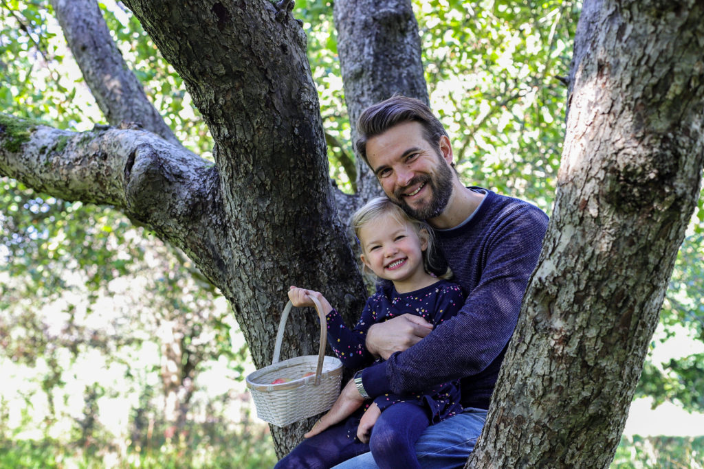 Ben Whitehead with his daughter sat in a tree