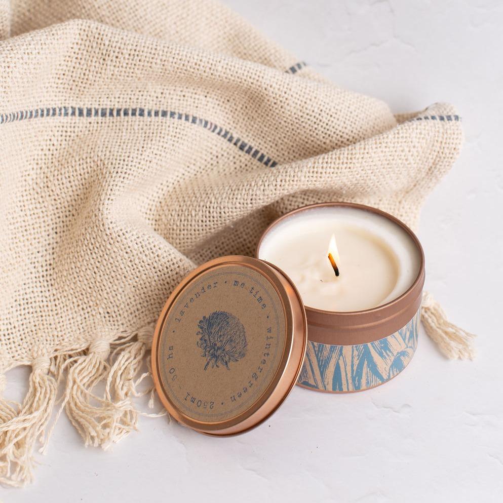 Candle and Blanket Pampering Gift Set
