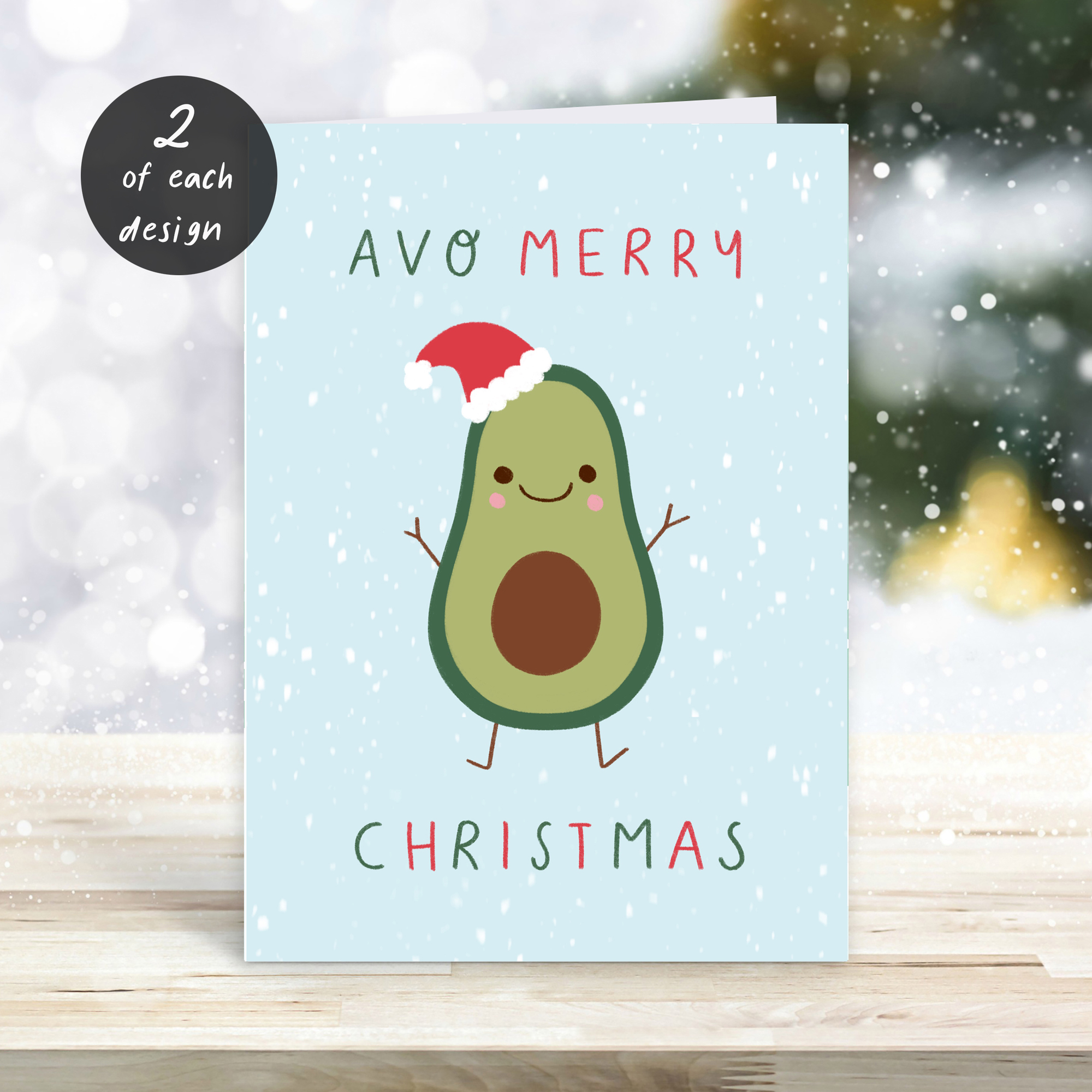 Vegan Themed Christmas Cards Mixed Pack with Envelopes (Pack of 10)