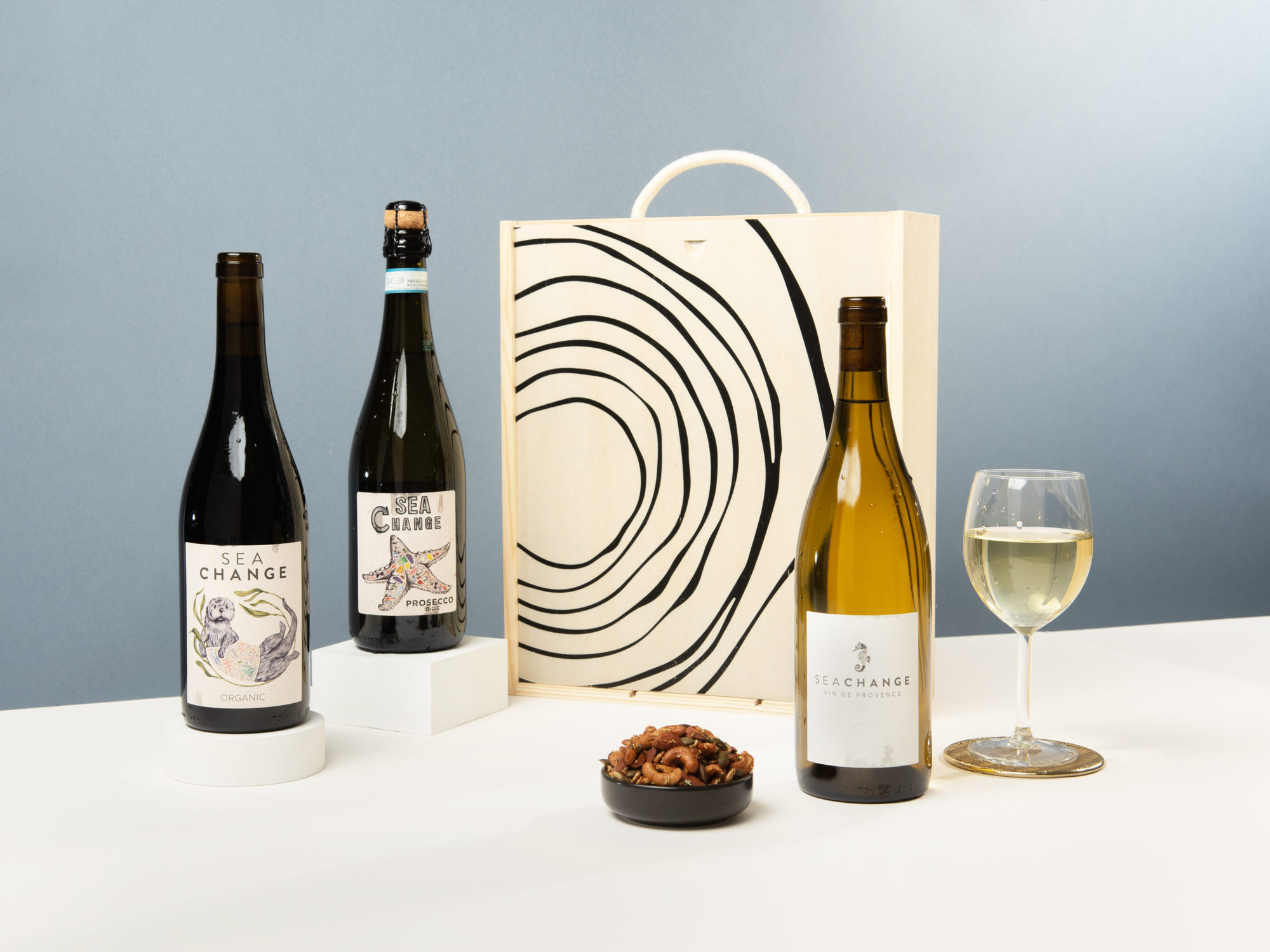 The Sea Change Wine Trio with Wooden Gift Box