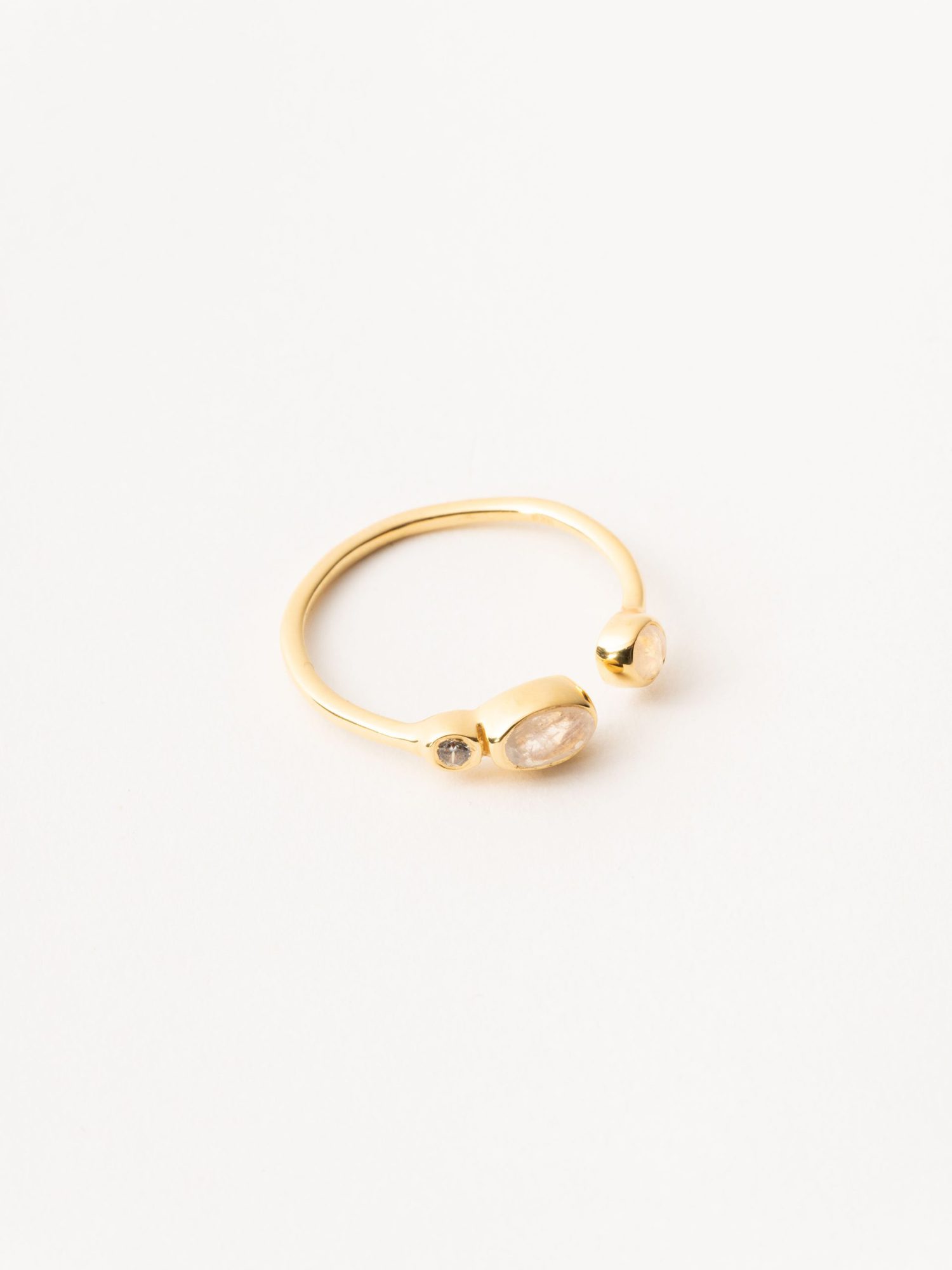 Gold and Moonstone Open Ring