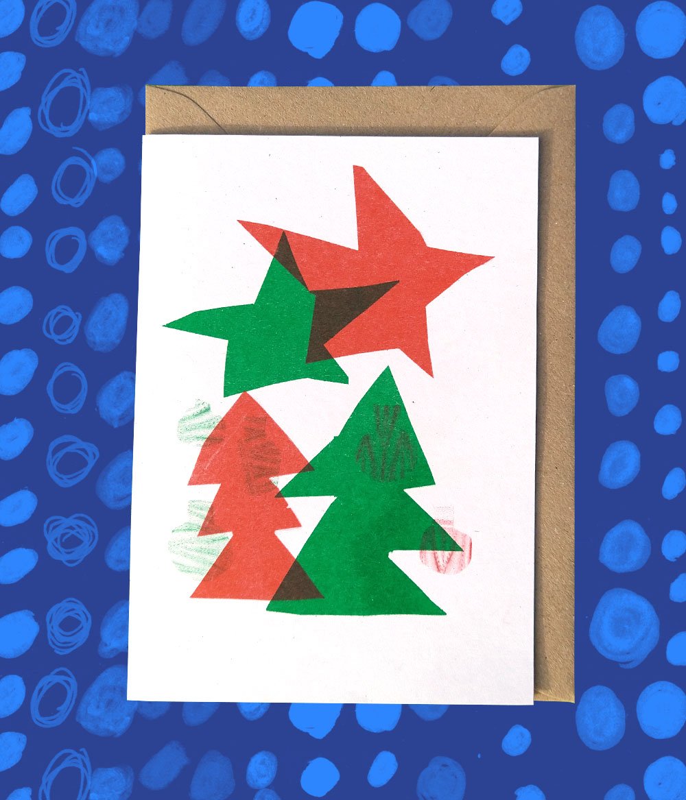 Riso Printed Christmas Cards, 8-Pack