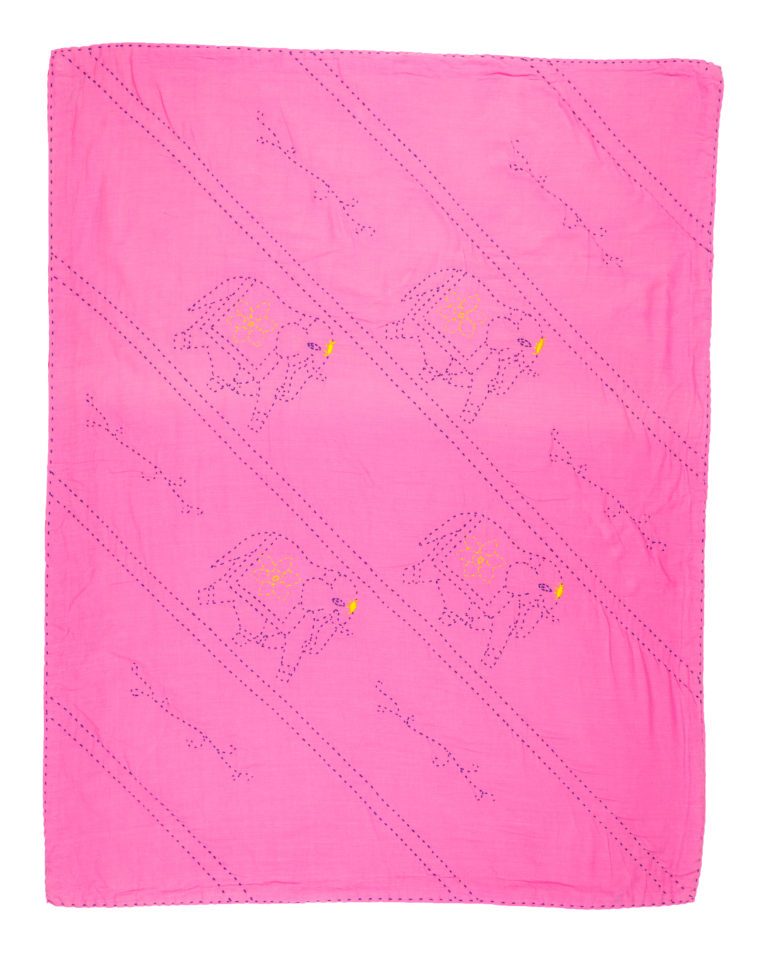 Dinajpur Happy Blanket in Pink and Blue
