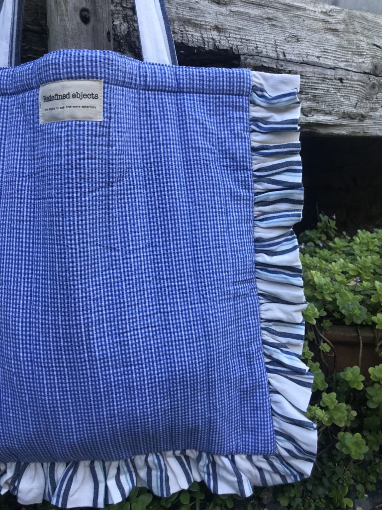 Blue Frill Tote Bag - Large