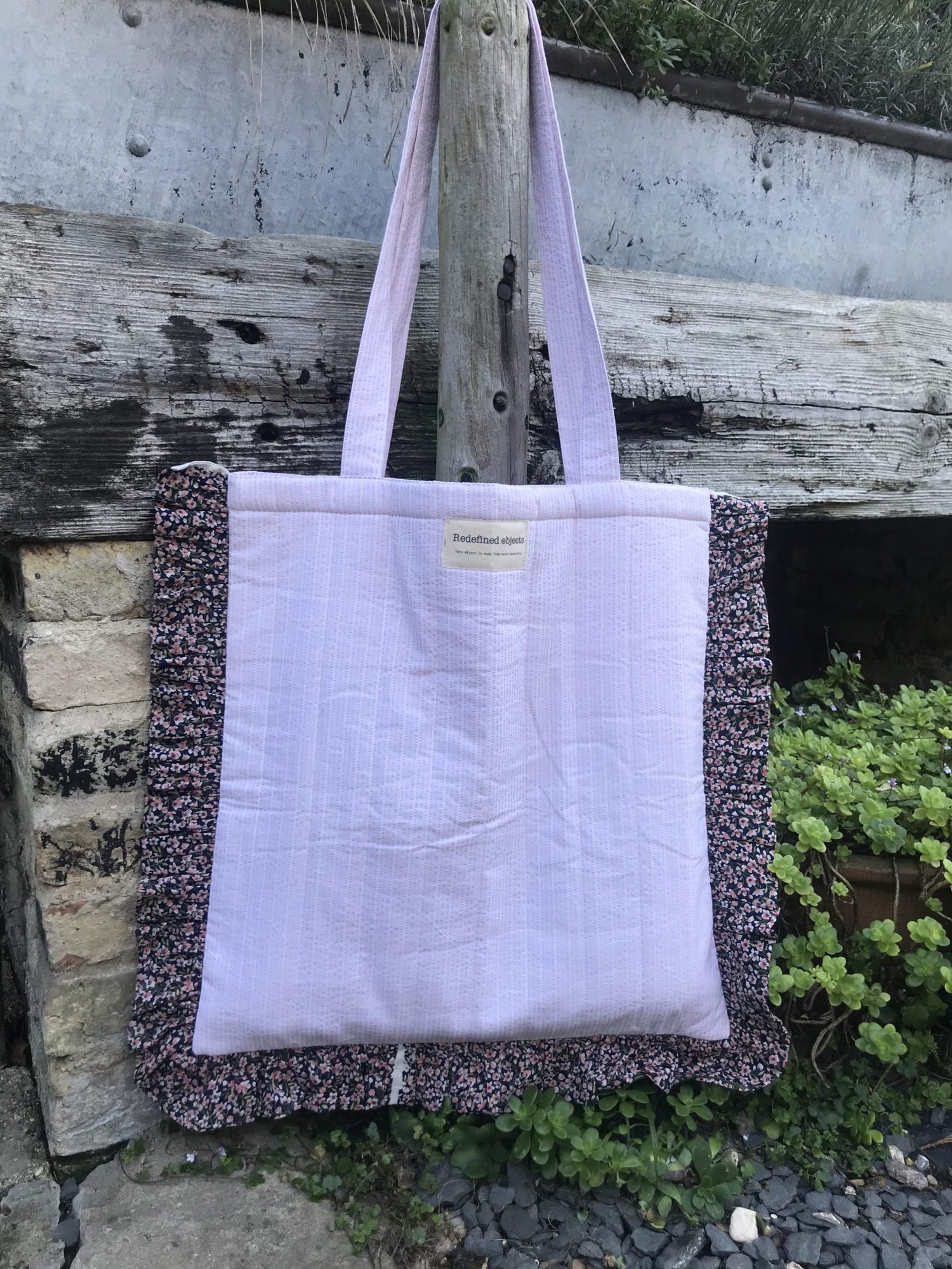 Large Pink Frill Tote Bag