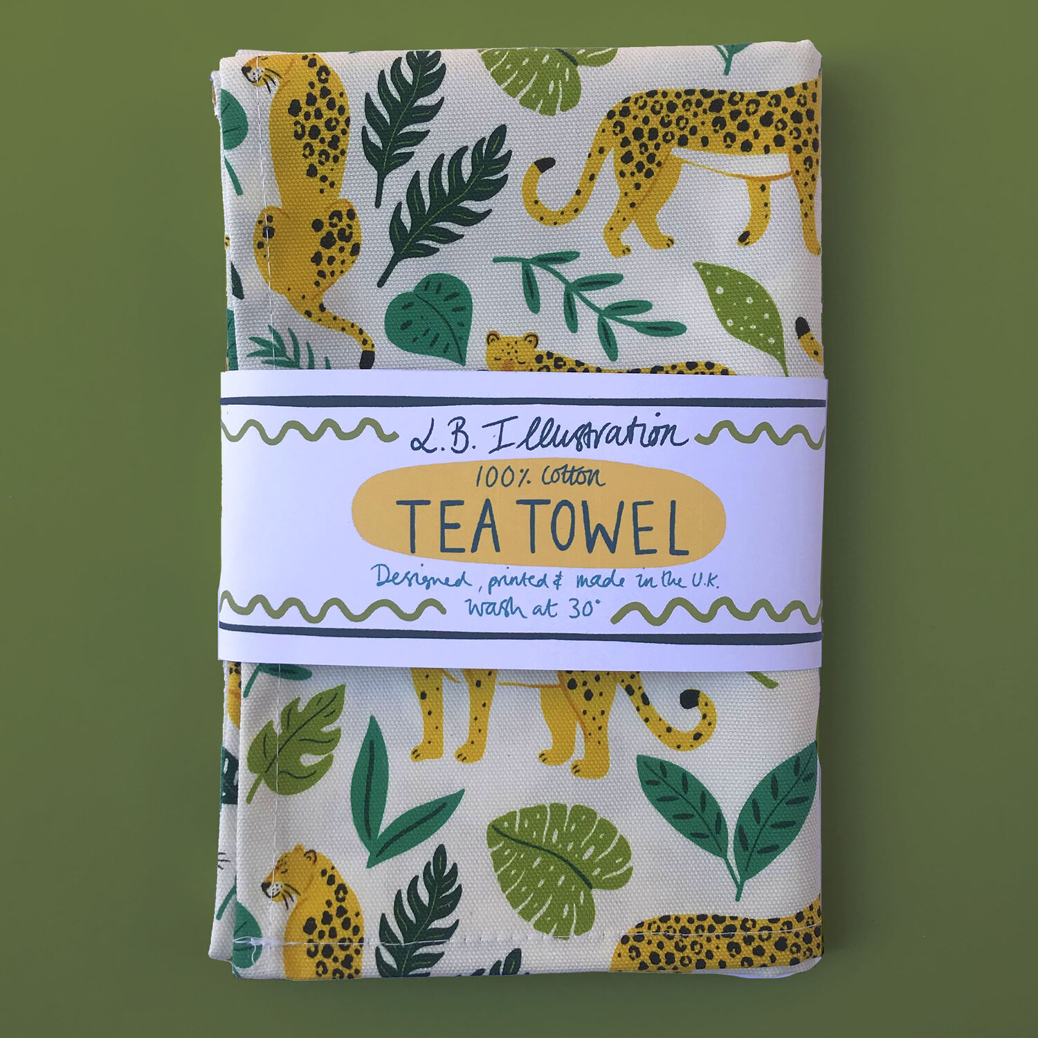 Jungle Leopard Organic Cotton Tea Towel