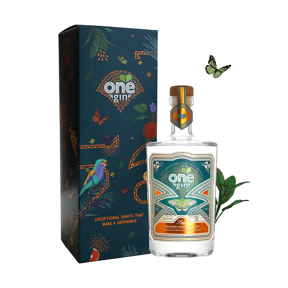 One Gin Gift Box, 50cl - sage 50cl