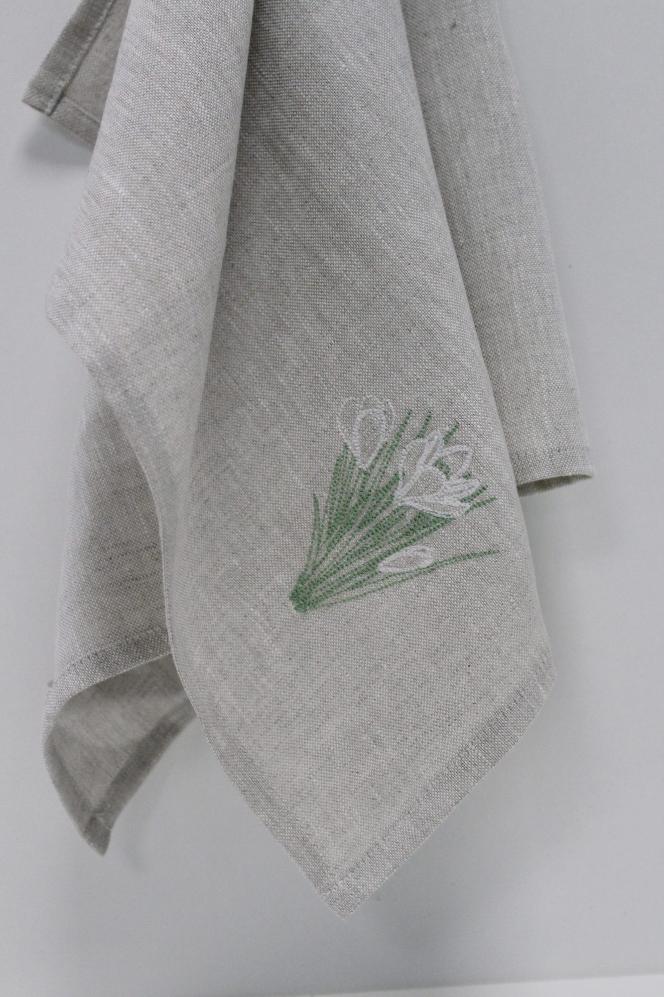 Irish Linen Snowdrop Tea Towel & Lavender Pouch Mother's Day Set