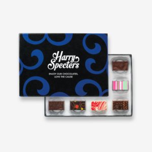 The A Bit of Everything – Easter chocolate box by Harry Specters shown with its lid half off