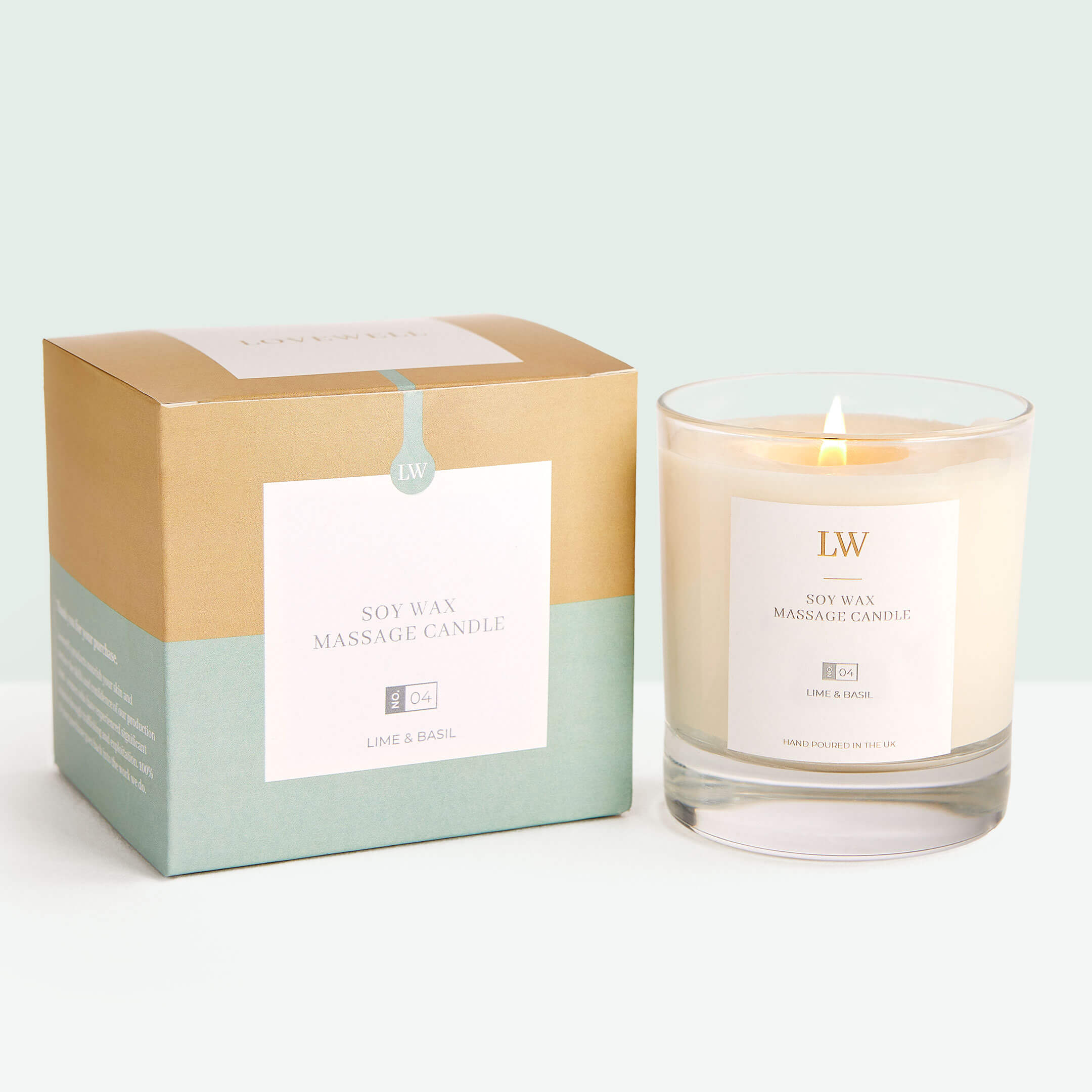 Lime & Basil Soy Wax Massage Candle