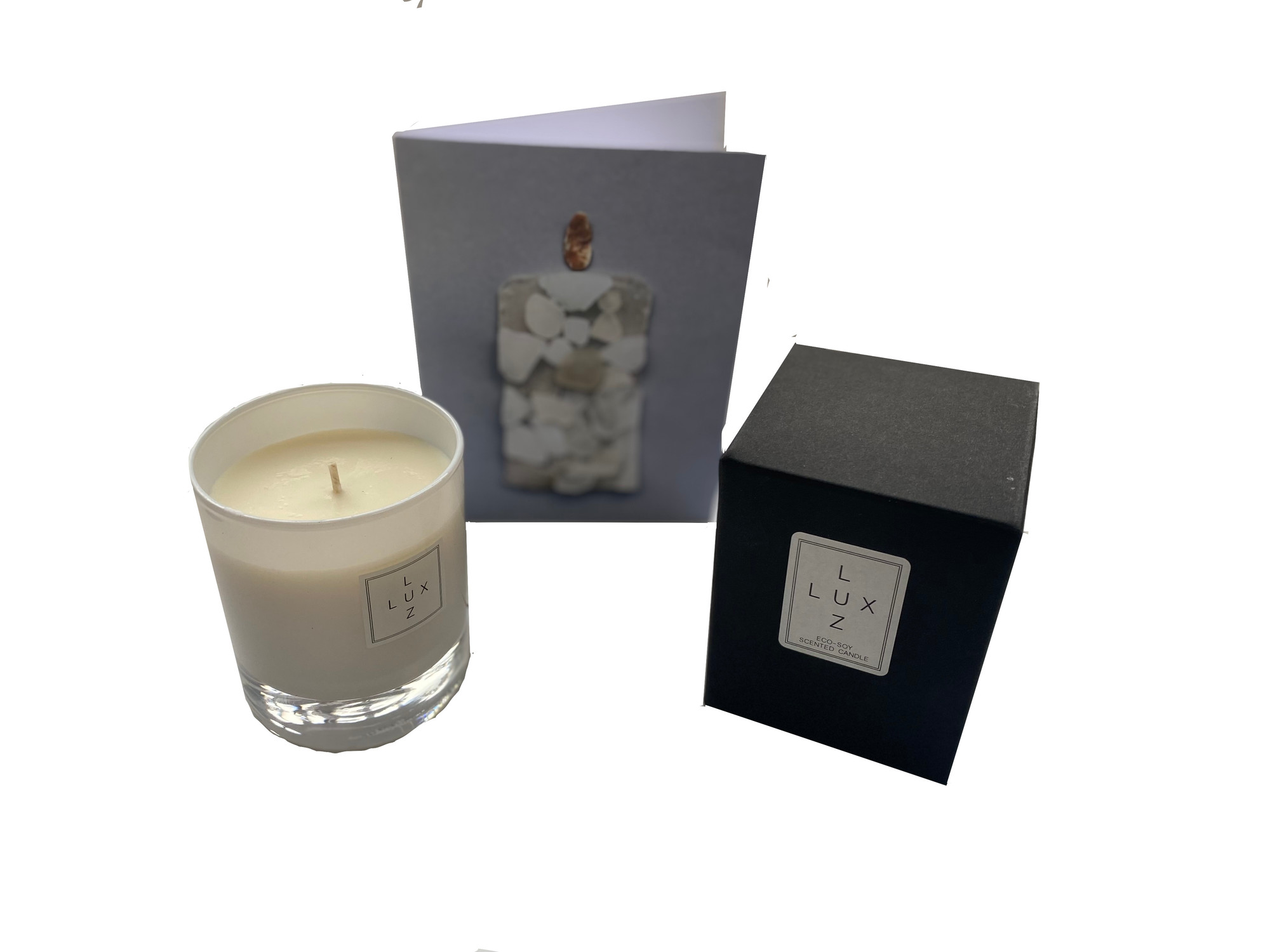 Coconut &amp; Vanilla Scented Candle - with gift card and handwritten message