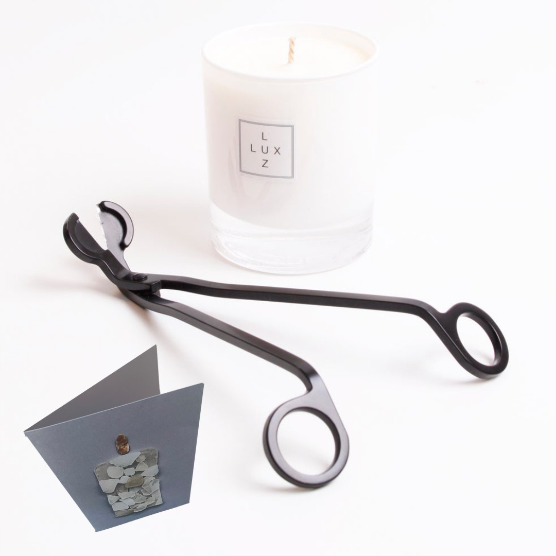 Gift Combo: Signature Scented Candle And Wick Trimmer - Coconut & Vanilla, With gift card and handwritten message