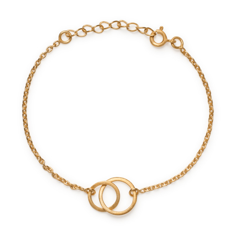 Kavita Bracelet &amp; Necklace Set - Matte Gold