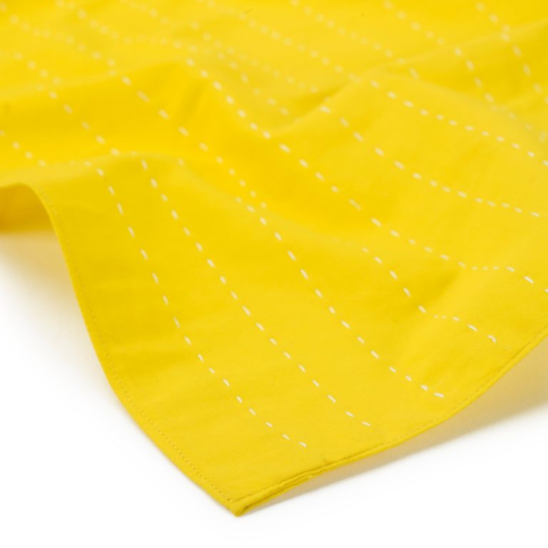 Yellow Dotted Line Tea Towel