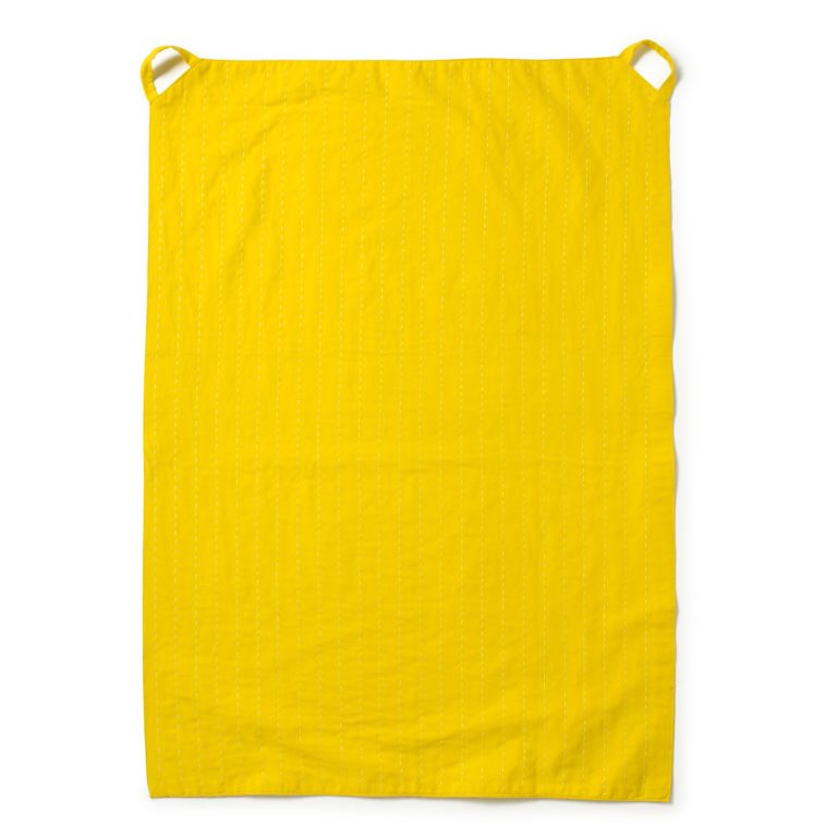 Yellow Dotted Line Tea Towel