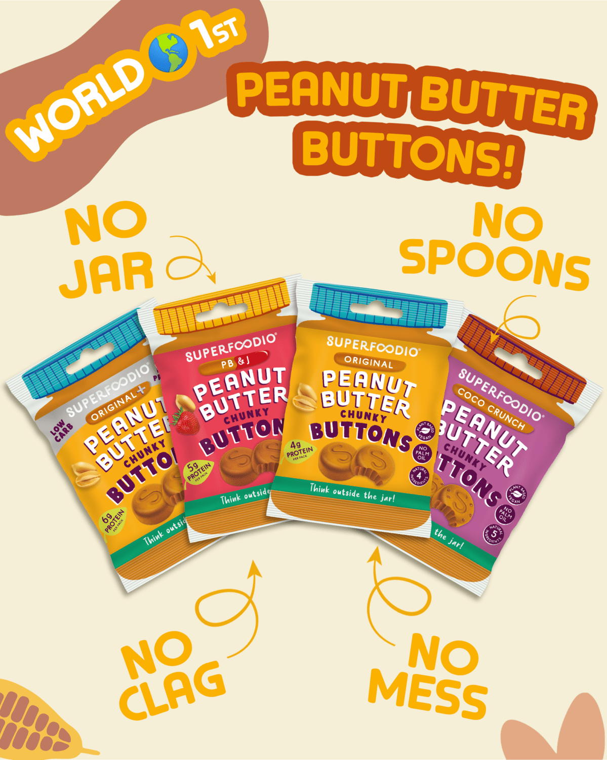 Peanut Butter Buttons - Pb&jam