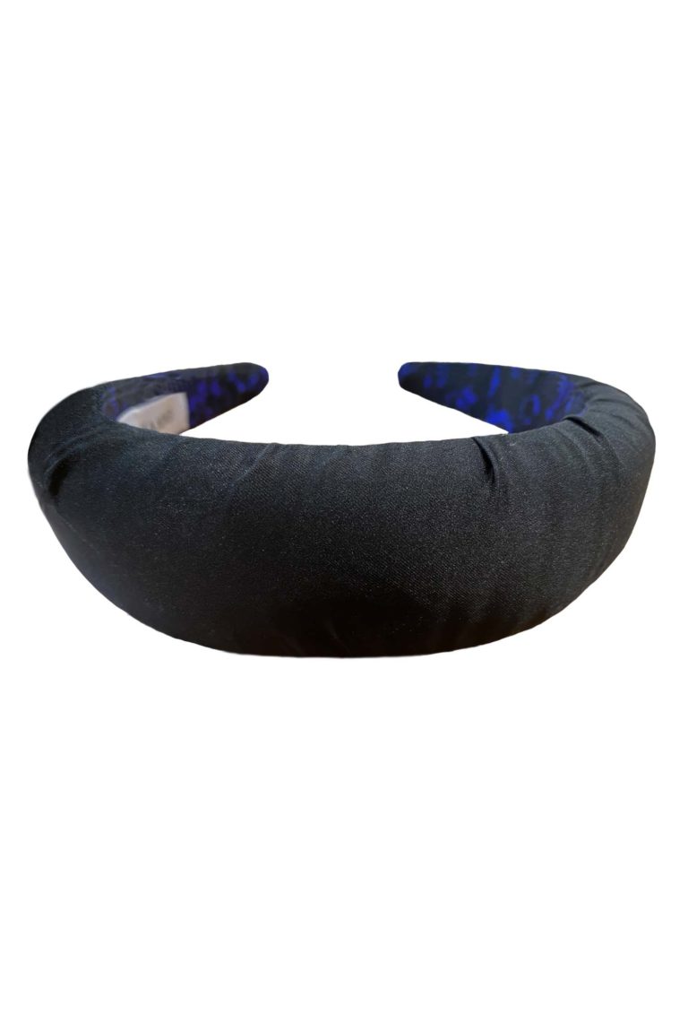 Black Silk Padded Headband - One Size