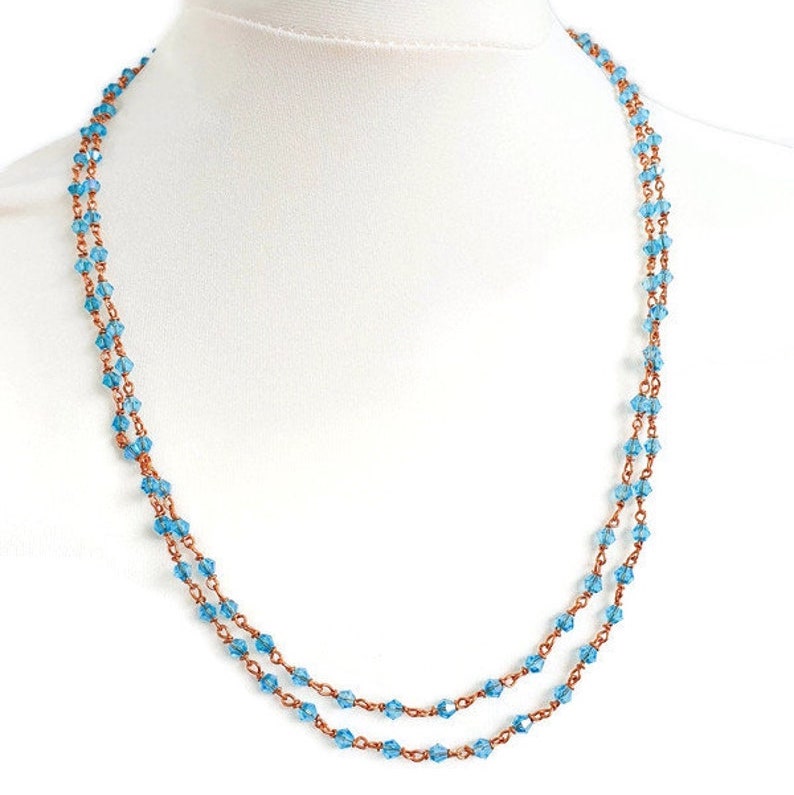 Glass Blue Crystal Beads Necklace, Intact at Rs 220/piece in Mumbai | ID:  2852859824512
