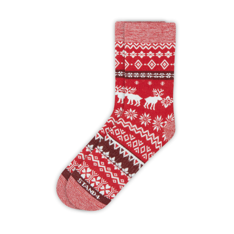 Red Christmas Fairisle Sock