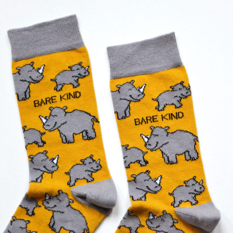 Save the Rhinos Bamboo Socks