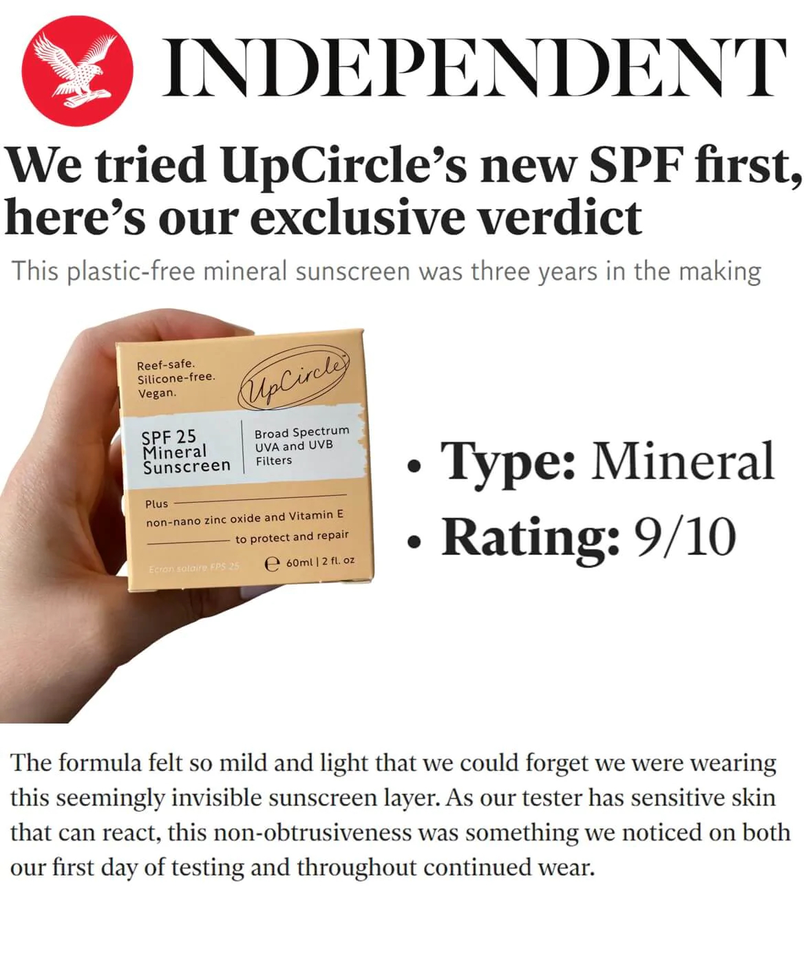 SPF 25 Mineral Sunscreen
