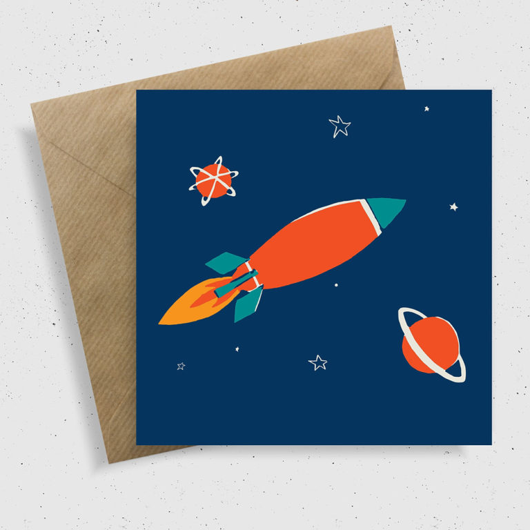 Rocket Greetings Card