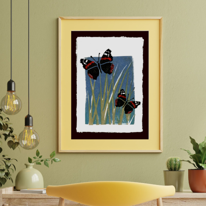 Red Admiral Butterfly Recycup Print