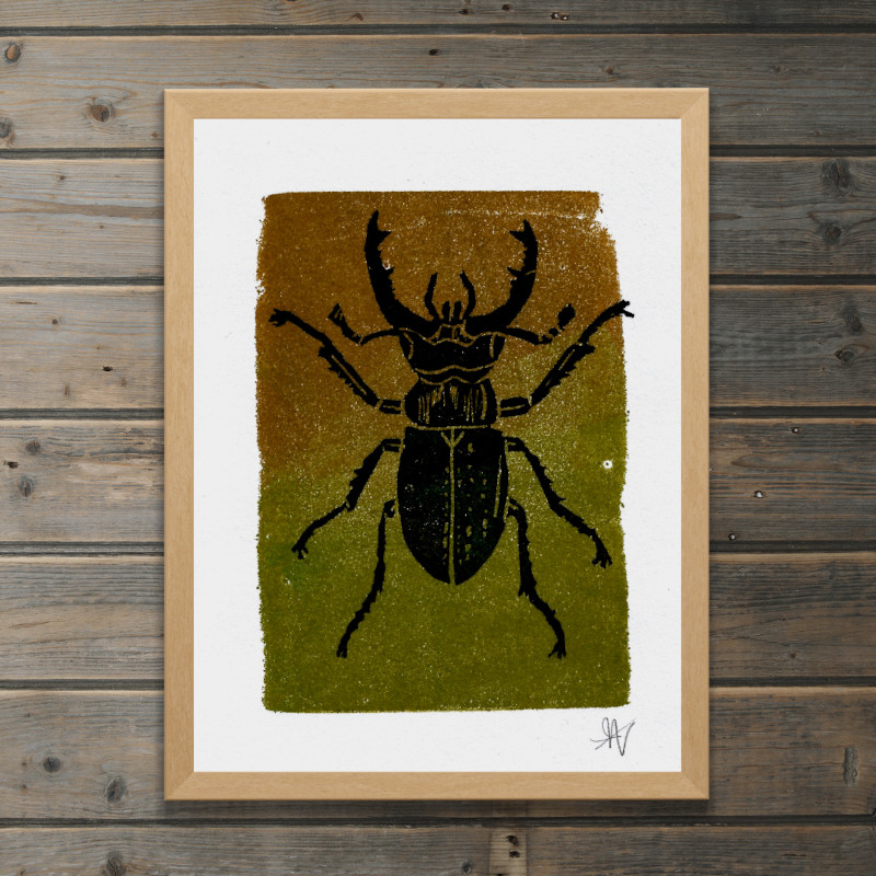 Stag Beetle Recycup Print