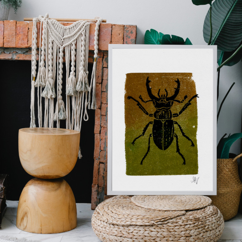 Stag Beetle Recycup Print