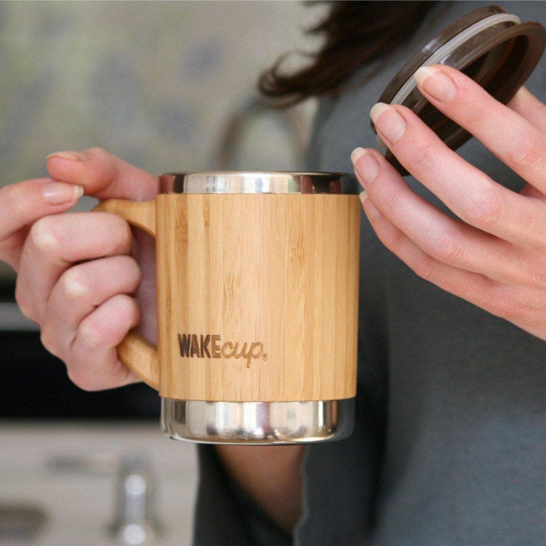 Bamboo coffee cup travel mug
