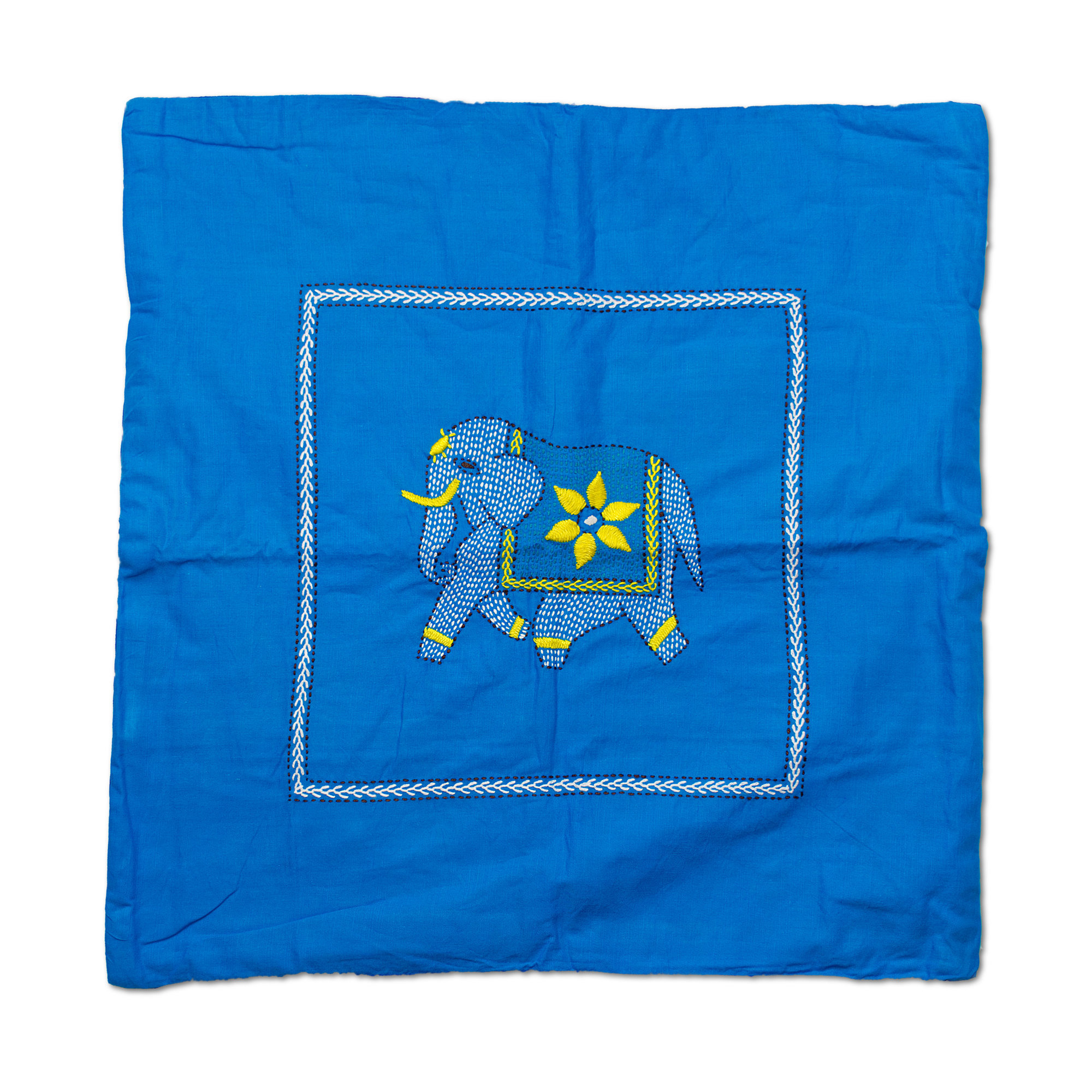 Cushion Cover - Dinajpur (elephant) In Siam (turquoise)