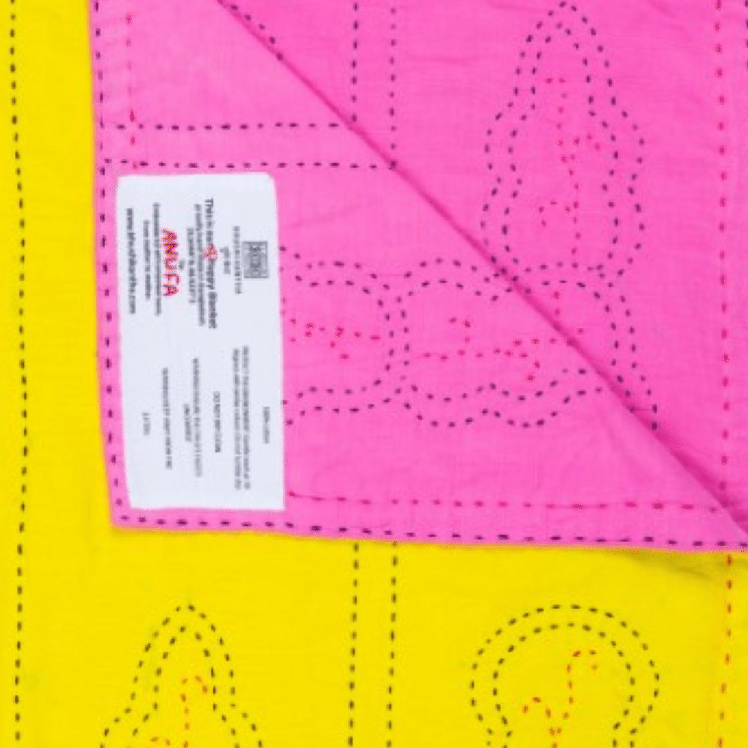 Gaibandha (leaf) Happy Blanket In Shopna (pink) / Asha (yellow)