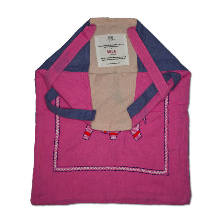 Tote Bag - Dinajpur (elephant) Design In Sneya (grey) And Shopna (pink)
