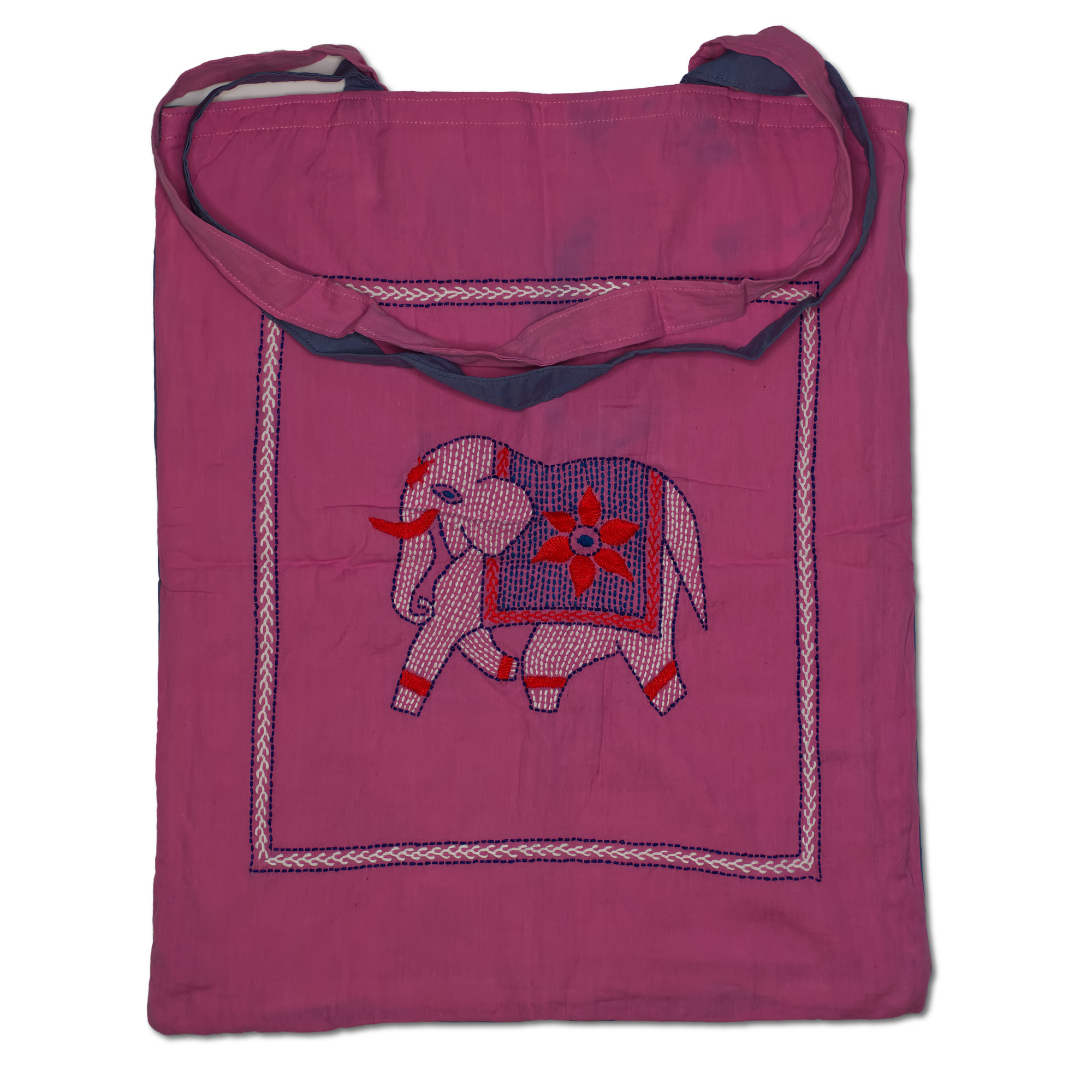 Tote Bag - Dinajpur (elephant) Design In Sneya (grey) And Shopna (pink)